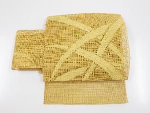 リサイクル　羅草葉模様織り出し作り帯